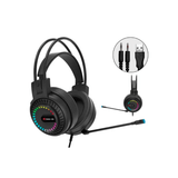 אוזניות גיימיניג בעלות תאורת LED ומיקרופון תקריב