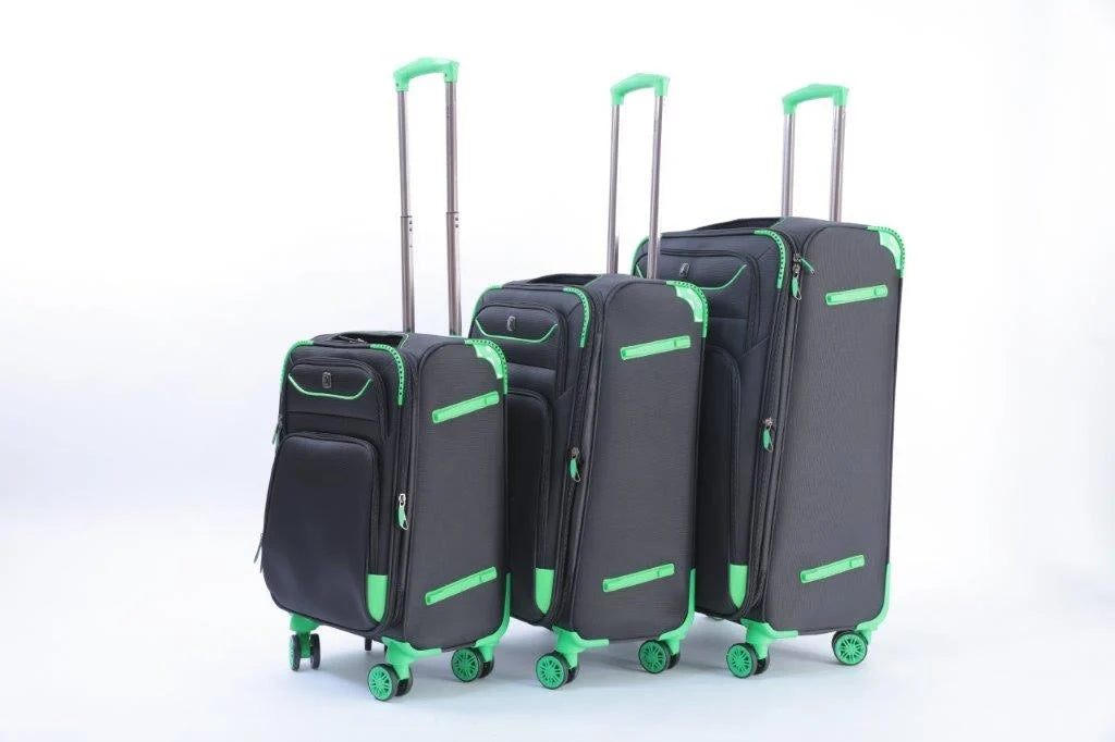 סט 3 מזוודות בד רכות ויוקרתיות