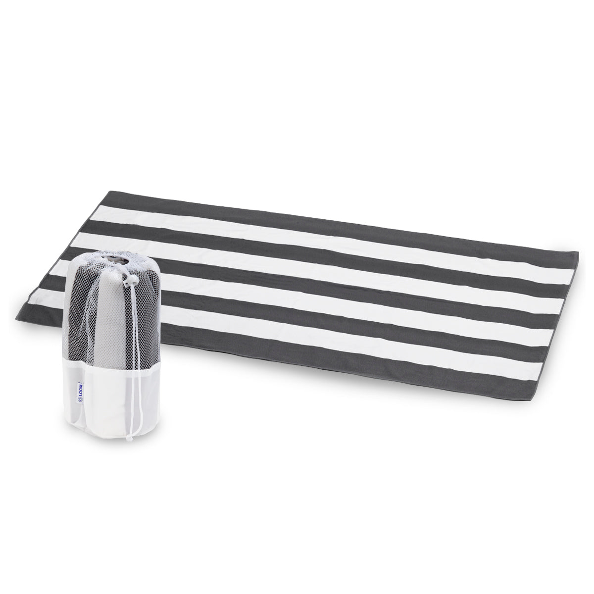 מגבת פסים אפור