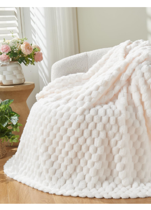 שמיכת ז׳קארד קוביות יוקרתית