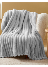 שמיכת פסים פלנאל מפנקת