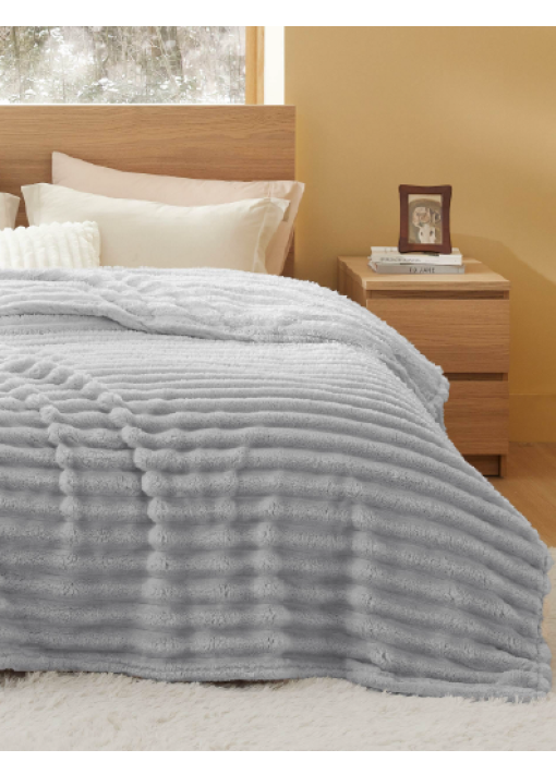 שמיכת פסים פלנאל מפנקת