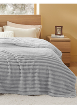 שמיכת פסים פלנאל מפנקת