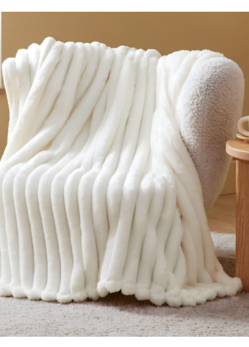 שמיכת יחיד פלאנל פסים יוקרתית 130x170ס"מ 750גרם