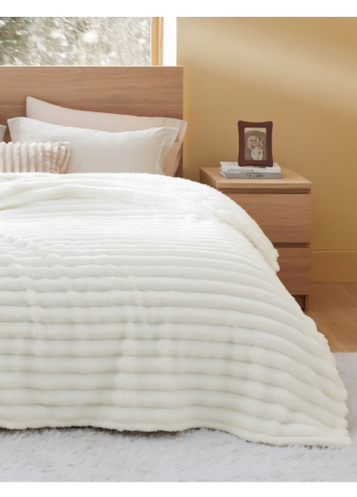 שמיכת פסים פלנאל מפנקת