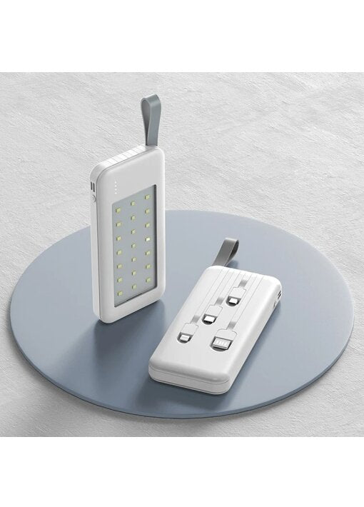 מטען נייד עם תאורת חירום LED 12000 mAh