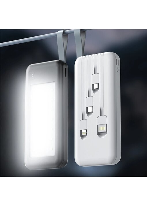 מטען נייד עם תאורת חירום LED 12000 mAh