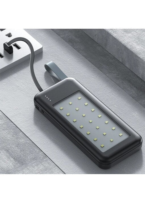 מטען נייד עם תאורת חירום LED 12000 mAh