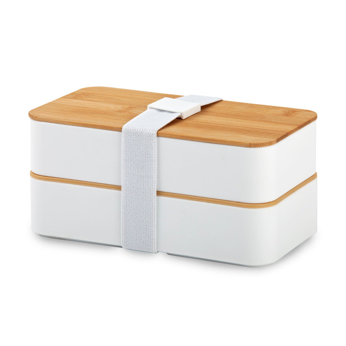 קופסת אוכל איכותית 2 קומות - לבן