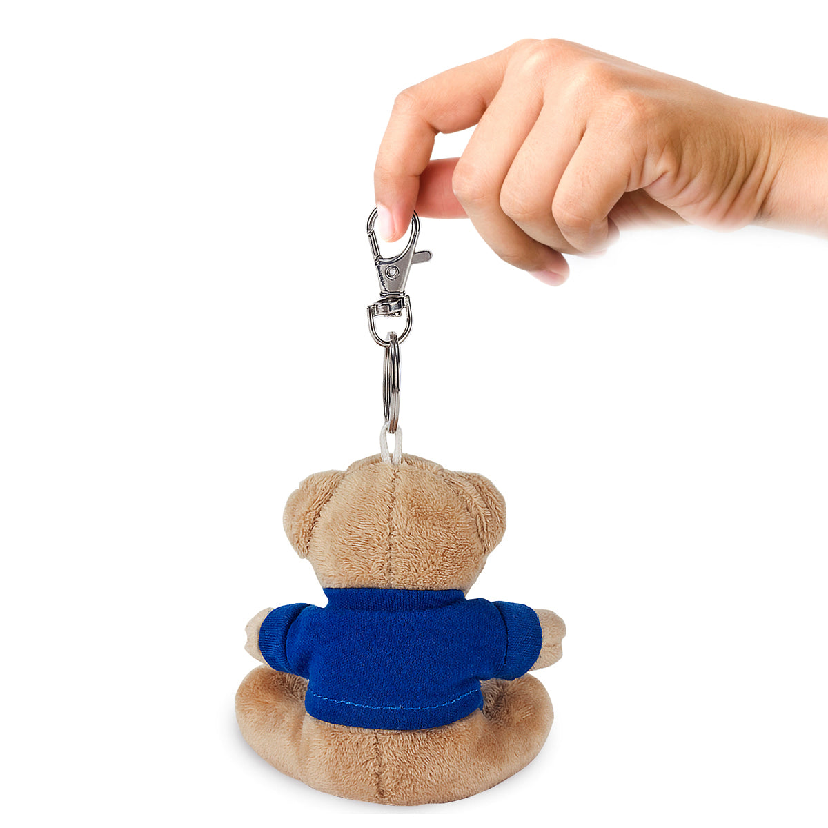 מחזיק מפתחות דובון עם חולצה למיתוג מבט מאחור