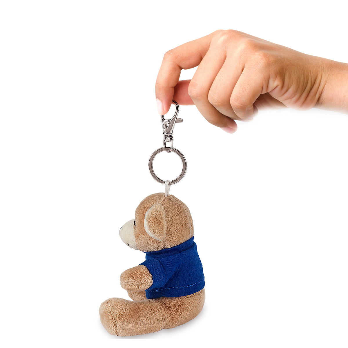 מחזיק מפתחות דובון עם חולצה למיתוג מבט מהצד