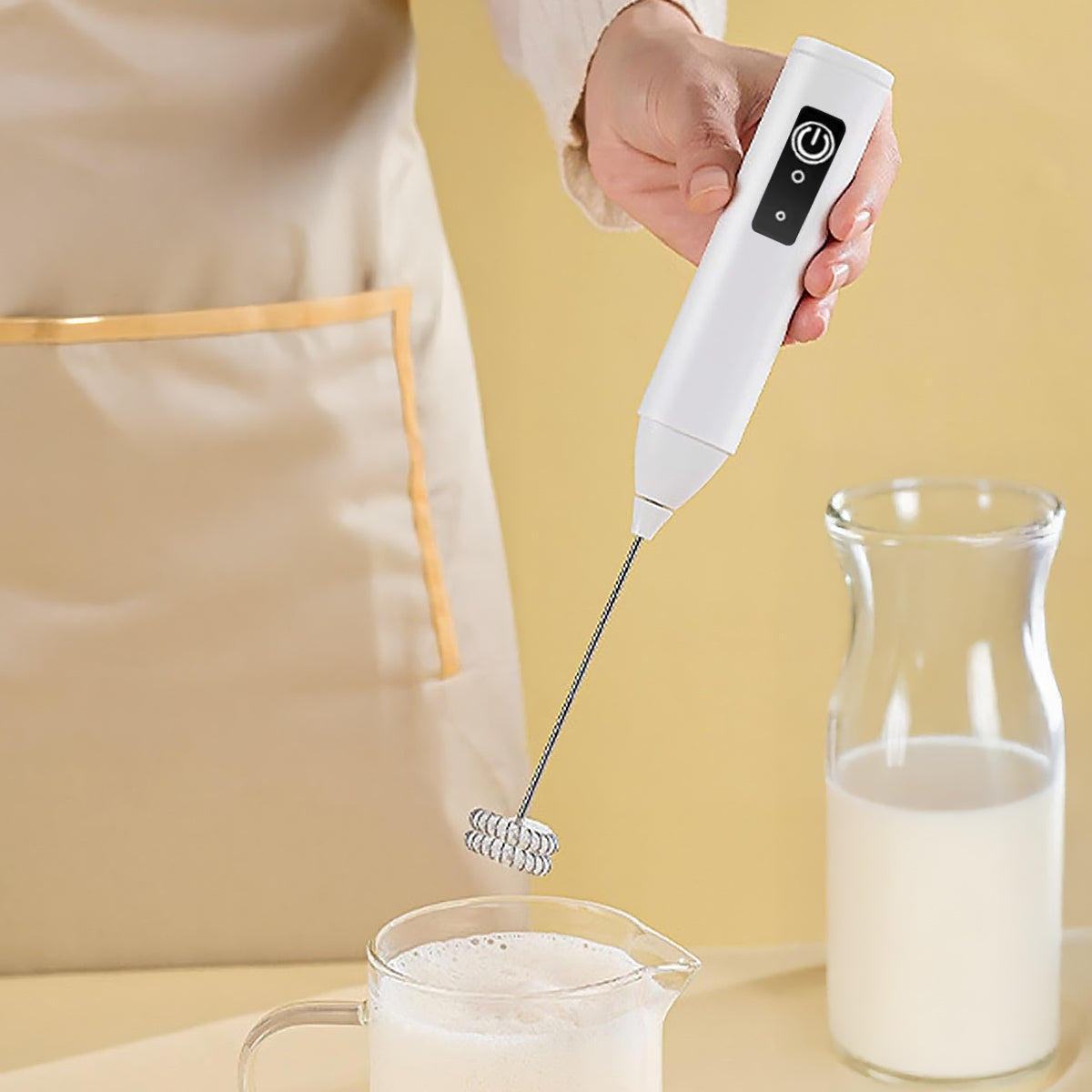 מקציף חלב ומערבל נטען הדמייה