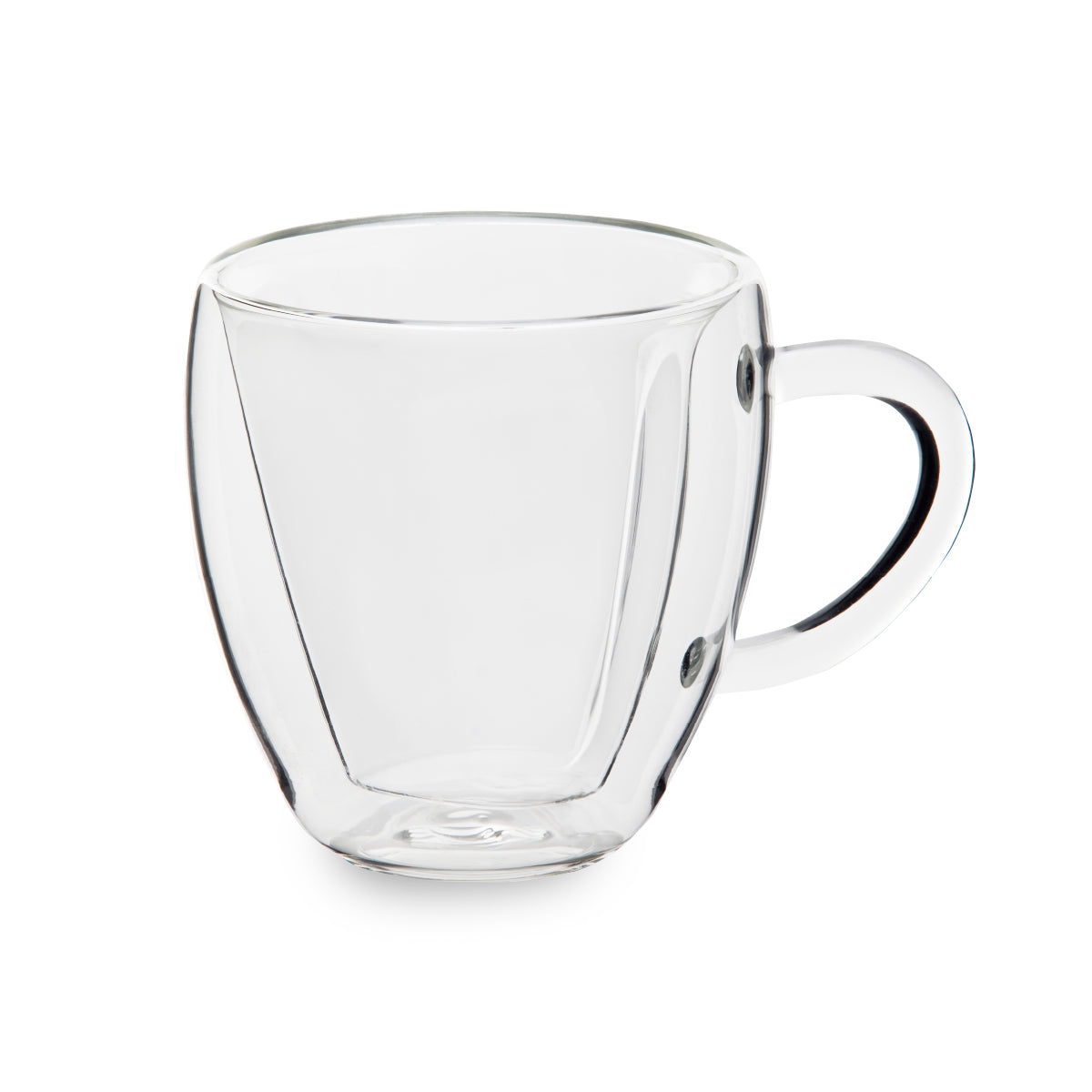 זוג כוסות זכוכית דופן כפולה 250 מ"ל - לב