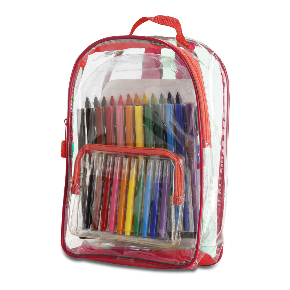 תיק גב שקוף לילדים אדום