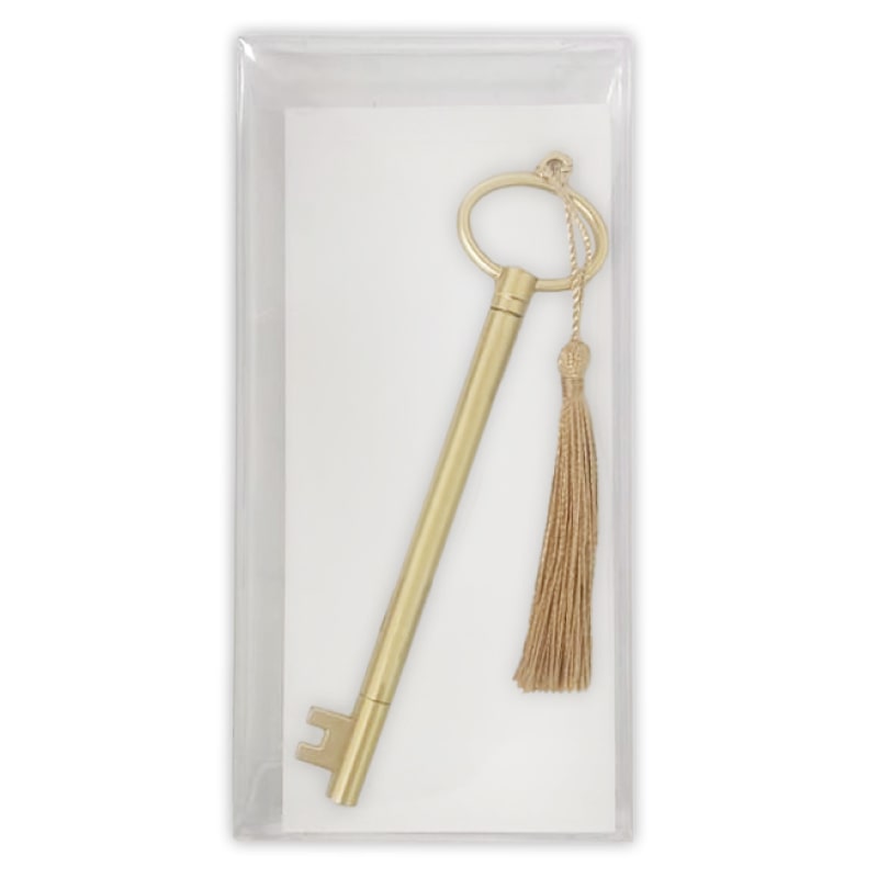 סט פנקס ועט בצורת מפתח זהב