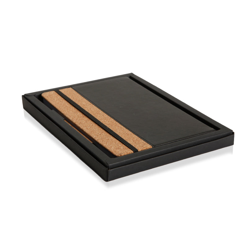 מארז מחברת ועט משעם בשילוב דמוי עור