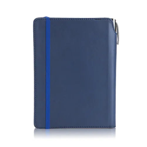 מחברת דמוי עור עם מקום נסתר לעט  כחול