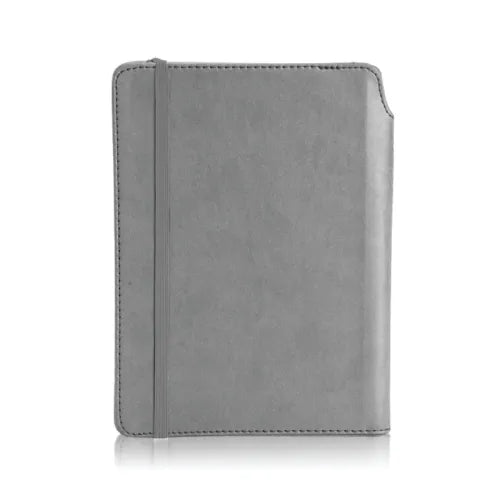 מחברת דמוי עור עם מקום נסתר לעט אפור