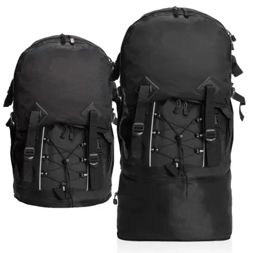 תיק גב לטיולים ניתן להרחבה - שחור