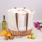 סלסלת פיקניק עם צידנית פנימית בעיצוב בוהו 4 סועדים הדמייה