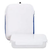 קופסת אוכל עם תיק מעוצב תואם לשמירת הטמפרטורה מבט מהצד