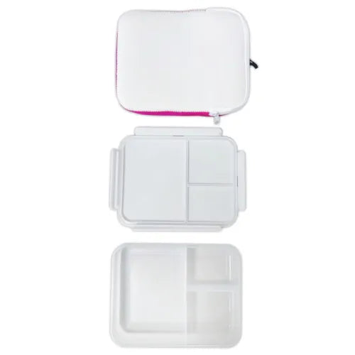 קופסת אוכל עם תיק מעוצב תואם לשמירת הטמפרטורה חלוקה לתאים