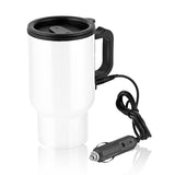 כוס תרמית 450 מ"ל עם חיבור למצת הרכב - על הדרך לבן