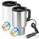 כוס תרמית 450 מ"ל עם חיבור למצת הרכב - על הדרך מתאים לסובלימציה