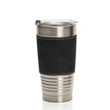 כוס תרמית איכותית 450 מ"ל עם חבק דמוי עור שחור