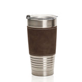 כוס תרמית איכותית 450 מ"ל עם חבק דמוי עור חום