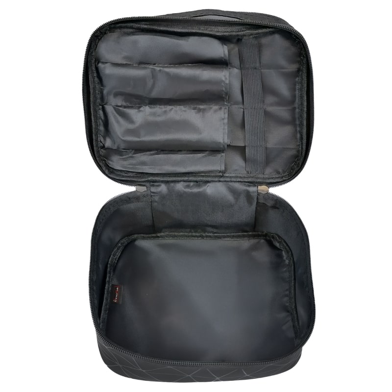 תיק רחצה גדול דמוי עור עמיד למים בעיצוב יוקרתי פתוח