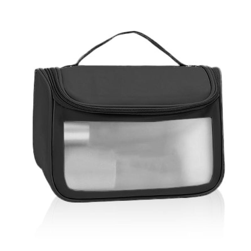 תיק רחצה/איפור עמיד למיד עם חלון שקוף שחור
