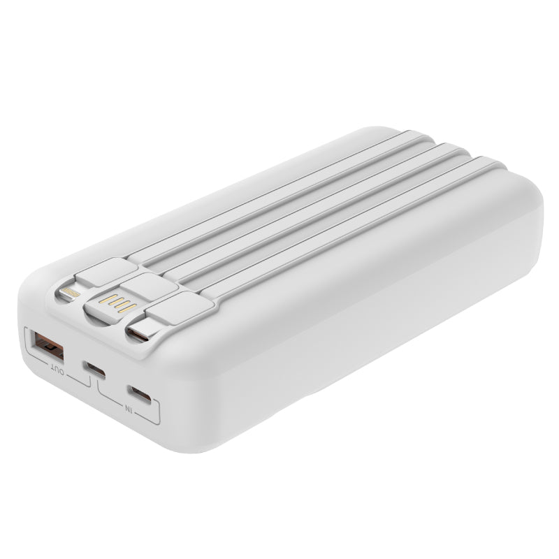 מטען נייד טעינה מהירה במיוחד 20,000 mAh - לבן