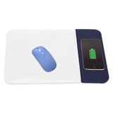 פד לעכבר משולב משטח טעינה אלחוטי - כחול לבן