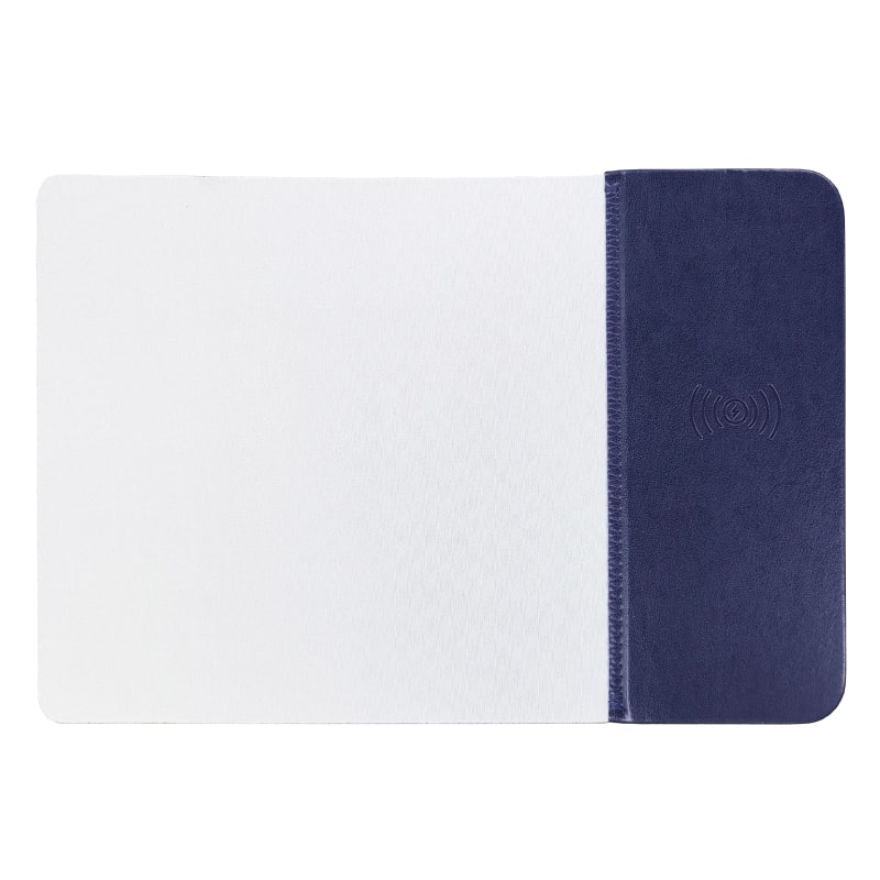 פד לעכבר משולב משטח טעינה אלחוטי - כחול לבן