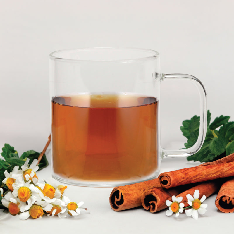 ספל זכוכית בעיצוב עדין 330 מ"ל הדמייה