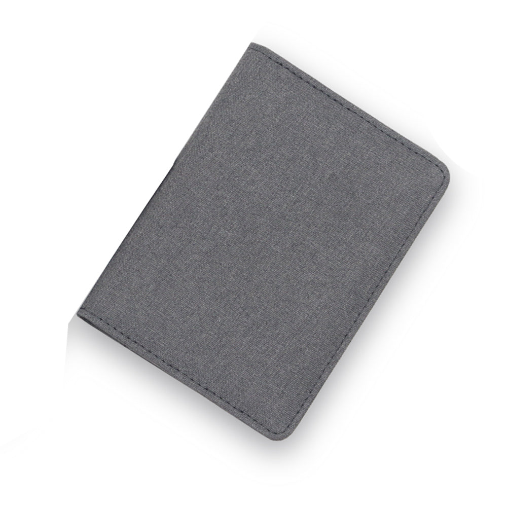 כיסוי דרכון מבד מלאנז בשילוב דמוי עור איכותי אפור כהה