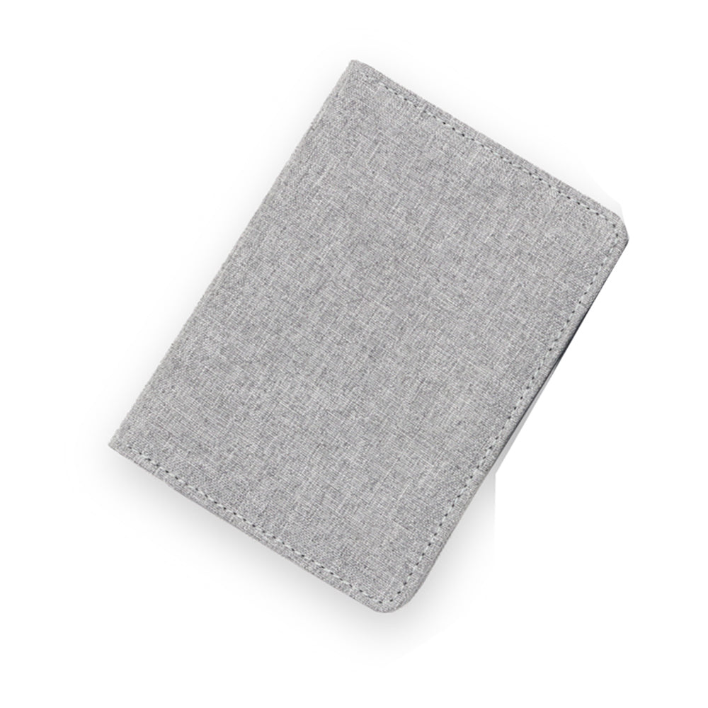 כיסוי דרכון מבד מלאנז בשילוב דמוי עור איכותי אפור בהיר 