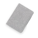 כיסוי דרכון מבד מלאנז בשילוב דמוי עור איכותי אפור בהיר 