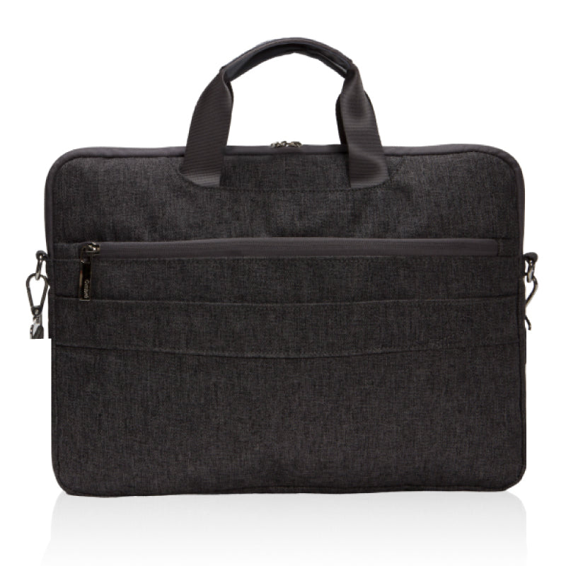 תיק צד למחשב נייד בעיצוב אורבני מבד מלאנז' מבט מאחור שחור 