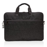 תיק צד למחשב נייד בעיצוב אורבני מבד מלאנז' מבט מאחור שחור 