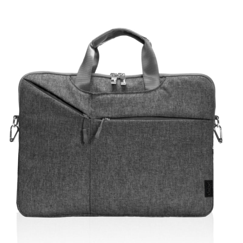 תיק צד למחשב נייד בעיצוב אורבני מבד מלאנז' מבט מקדימה אפור