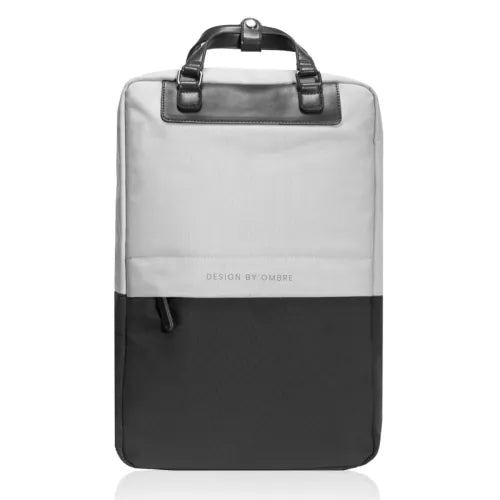 תיק גב יוקרתי למחשב נייד עם ידיות נשיאה מעור שחור מקדימה