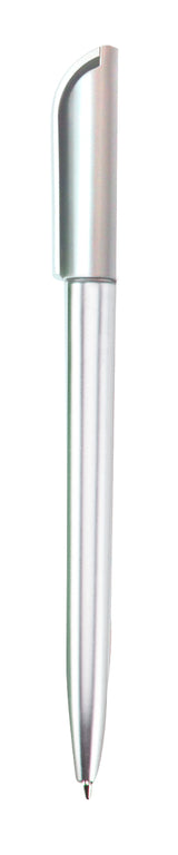 עט כדורי מפלסטיק מנגון סיבוב כסוף