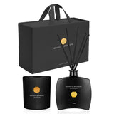 מארז מפיץ ריח ונר אלגנטי שחור