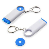 מחזיק מפתחות עם פנס ומטבע לעגלות תכלת