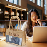 תיק יוטה עם חלון שקוף