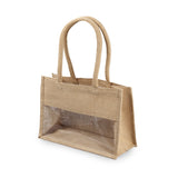 תיק יוטה עם חלון שקוף