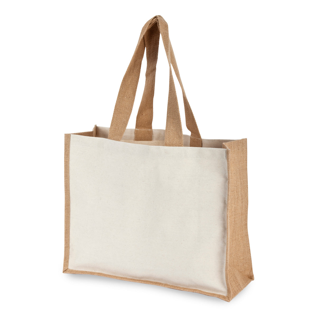 תיק יוטה גדול בשילוב קנבס 21 ליטר טבעי