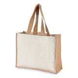 תיק יוטה גדול בשילוב קנבס 21 ליטר טבעי